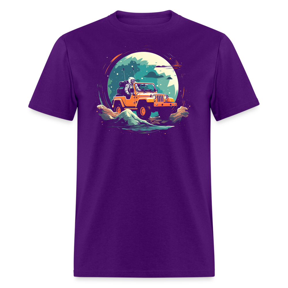 Astro-Overlanding Pioneer in Alien Terrain Tee - purple