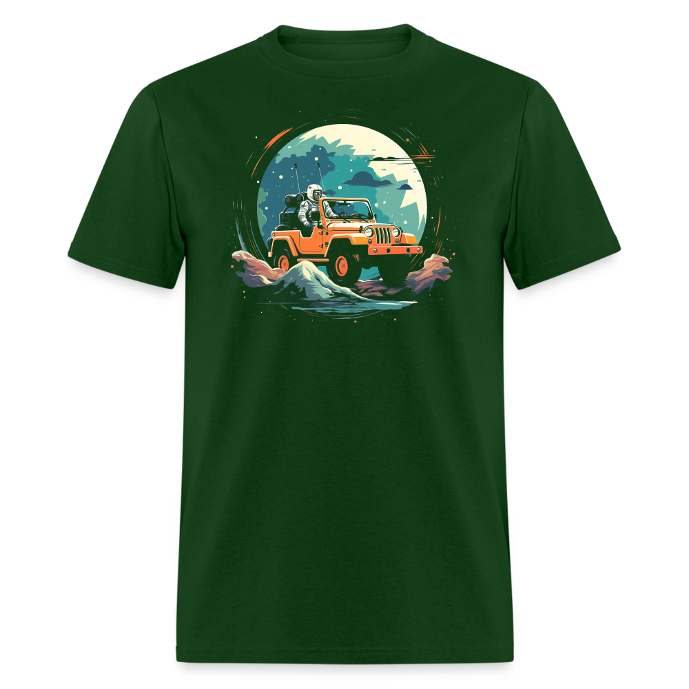 Astro-Overlanding Pioneer in Alien Terrain Tee - forest green