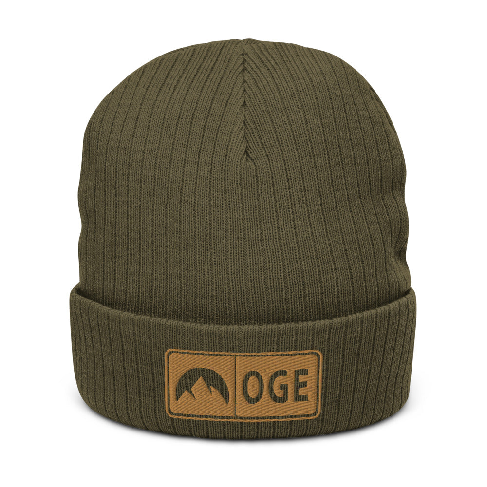 OGE Badge Olive Cuffed Beanie